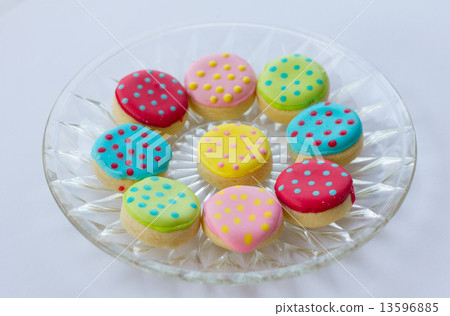 Colorful decorated cookies, close up Colorful decorated cookies, close up 13596885