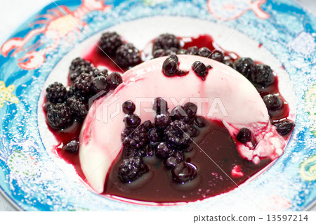 Delicious Panna cotta with mix berry 13597214