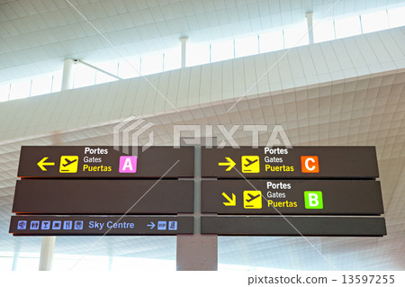 Tourist info signage in airport in international language Tourist info signage in airport in international language 13597255