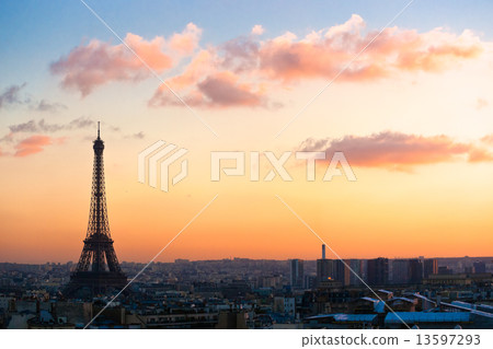 Eiffel tower at sunrise, Paris. 13597293