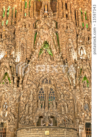 BARCELONA, SPAIN - DECEMBER 14: La Sagrada Familia - the impress BARCELONA, SPAIN - DECEMBER 14: La Sagrada Familia - the impress 13597343