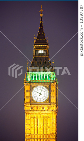 The Big Ben at night, London, UK. The Big Ben at night, London, UK. 13597587