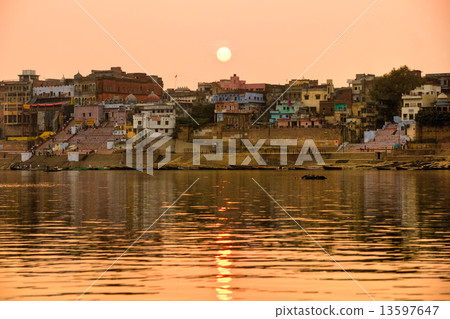 Varanasi (Benares) at sunset, uttar Pradesh, India. 13597647