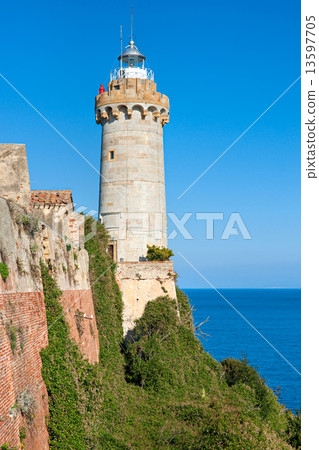Forte Stella Lighthouse, Portoferraio, Isle of Elba, Italy. 13597705