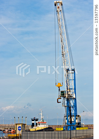 Crane in Piombino, Italy. 13597796