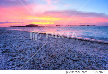 Beautiful sunset at Gili Meno, Indonesia. Beautiful sunset at Gili Meno, Indonesia. 13597873
