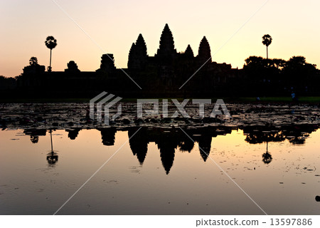 Angkor Wat at sunrise, cambodia. 13597886