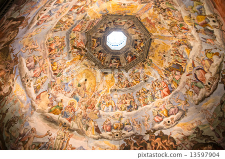Florence, Painting inside the Duomo. 13597904