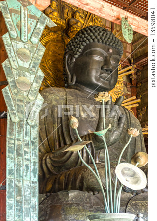 The Great Buddha at Todai-ji temple in Nara, Japan. The Great Buddha at Todai-ji temple in Nara, Japan. 13598041