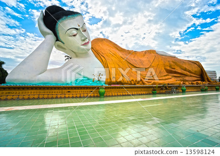 Old Giant sleeping Buddha (100 mt.), Bago, myanmar. Old Giant sleeping Buddha (100 mt.), Bago, myanmar. 13598124