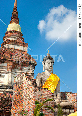 Ruined Old Temple of Ayuthaya, Thailand, 13598212