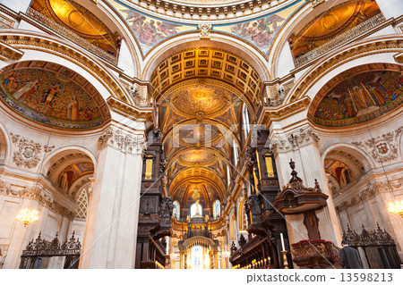 Interior of the St paul's cathedral, London, UK. 13598213