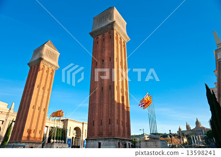 View of the Venetian Tower on Espanya square, Barcelona. Spain. View of the Venetian Tower on Espanya square, Barcelona. Spain. 13598241