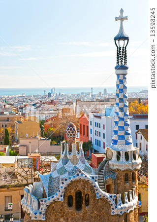 Park Guell in Barcelona, Spain. Park Guell in Barcelona, Spain. 13598245