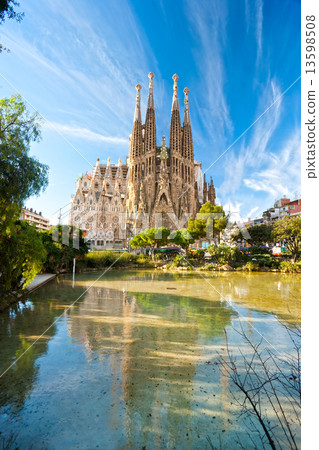 BARCELONA, SPAIN - DECEMBER 14: La Sagrada Familia - the impress BARCELONA, SPAIN - DECEMBER 14: La Sagrada Familia - the impress 13598508