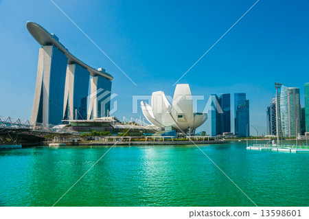 Singapore city skyline at sunset. 13598601