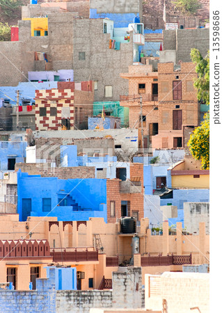 View of Jodhpur, the blue city. 13598686