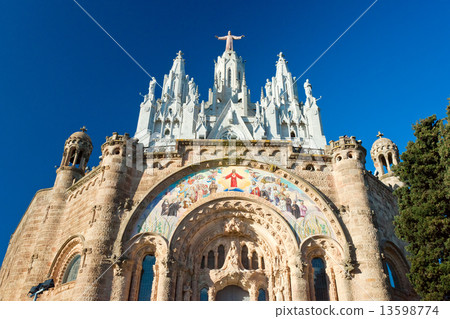 Tibidabo church in Barcelona, Spain. 13598774