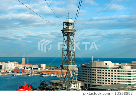 Barcelona port view from the air. 13598892