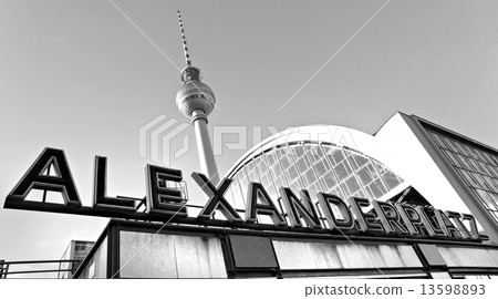 Alexander Platz in a foggy day, Berlin, Germany. 13598893