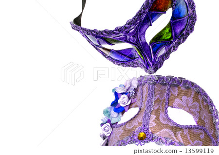Venice Mask, Isolated on white. 13599119
