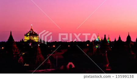 Bagan at night, Myanmar. 13599138