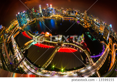 Singapore city skyline at sunset. 13599155