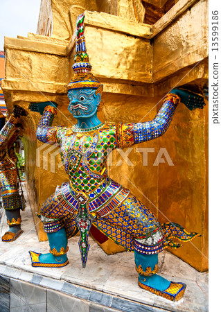 Wat Phra Kaeo Temple, bangkok, Thailand.. Wat Phra Kaeo Temple, bangkok, Thailand.. 13599186