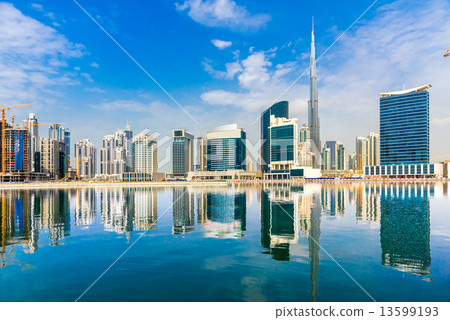 Dubai skyline at dusk 13599193