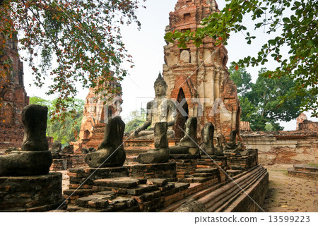 Ruined Old Temple of Ayuthaya, Thailand, 13599223