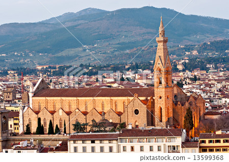 Florence, view of Santa croce church. Tuscany. Florence, view of Santa croce church. Tuscany. 13599368