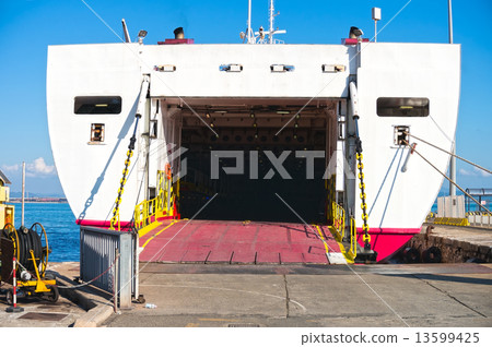 Passenger ship in Piombino Harbour, tuscany, Italy. Passenger ship in Piombino Harbour, tuscany, Italy. 13599425