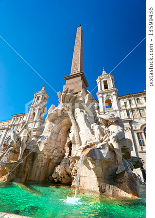 Neptune fountain in Piazza navona, Rome, Italy. 13599436