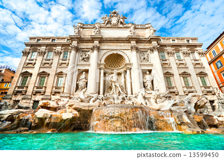The Famous Trevi Fountain , rome, Italy. 13599450