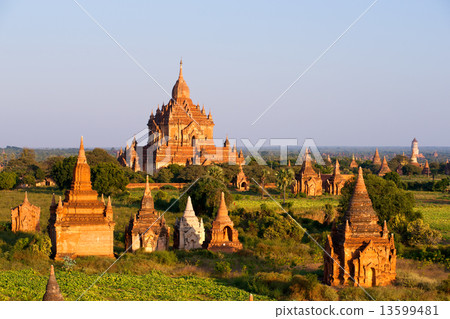 Bagan at Sunset, Myanmar. Bagan at Sunset, Myanmar. 13599481