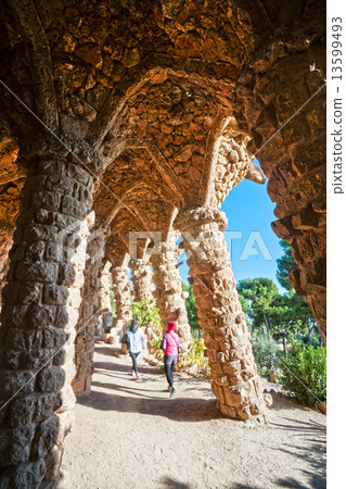 Park Guell in Barcelona, Spain. 13599493