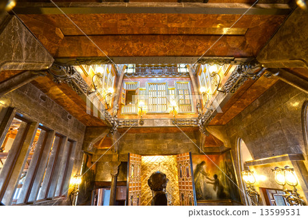 BARCELONA, SPAIN - DECEMBER 20:The Palau G_ell is a mansion in 13599531