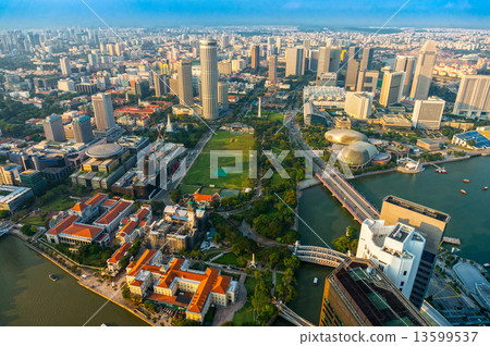 Singapore city skyline at sunset. 13599537