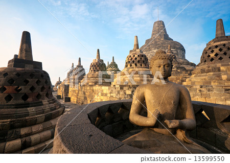 Borobudur Temple at sunrise, Yogyakarta, Java, Indonesia. 13599550