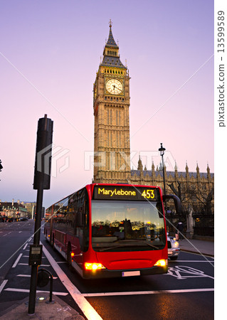 The Big Ben, the House of Parliament and the Westminster Bridge 13599589