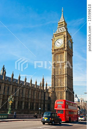 The Big Ben, the House of Parliament and the Westminster Bridge 13599618