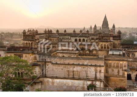 Orcha's Palace at sunset, India. 13599718