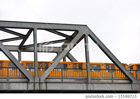 Metro over the bridge, Berlin, Germany. Isolated on white. Metro over the bridge, Berlin, Germany. Isolated on white. 13599723