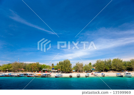 Beautiful sea at Gili Trawangan, Indonesia. 13599969