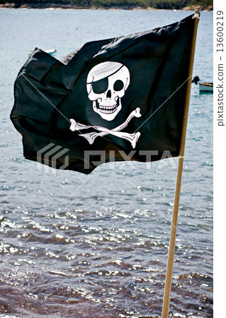 Pirate Flag in Elba Island. Pirate Flag in Elba Island. 13600219