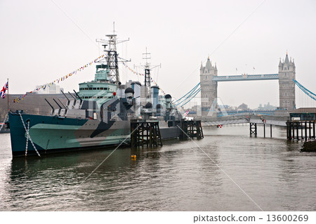 Tower Bridge and HMS Belfast, London, UK 13600269