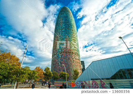 BARCELONA, SPAIN - DECEMBER 19: Torre Agbar on Technological Dis 13600356