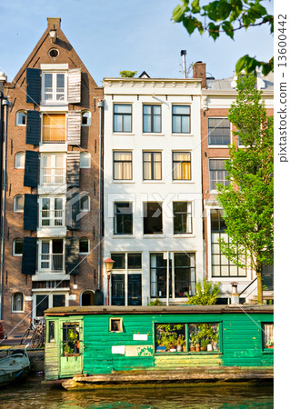 Amsterdam, Canal and houseboat Amsterdam, Canal and houseboat 13600442