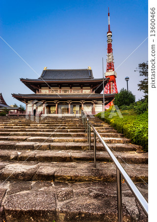 Zojo.ji Temple and tokyo Tower, Tokyo, Japan. 13600466