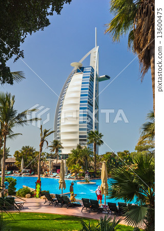 DUBAI, UAE - JANUARY 20: Burj Al Arab hotel on January 20, 2011 DUBAI, UAE - JANUARY 20: Burj Al Arab hotel on January 20, 2011 13600475